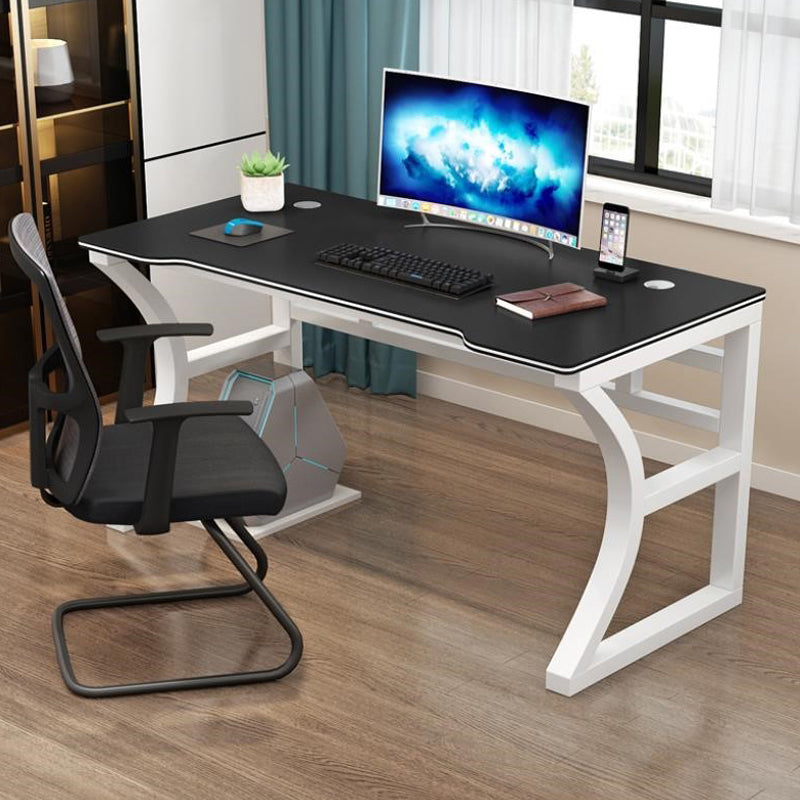 Contemporary Office Desk Antique Finish Computer Desk with Metal Legs