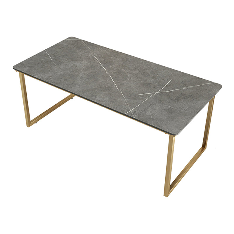 Glam Rectangular Writing Desk Home Stone Office Desk with Metal Legs