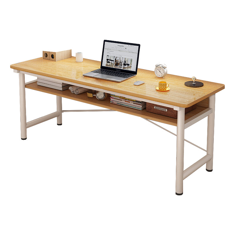 Modern Wooden Office Desk Rectangular Writing Desk with Shelf