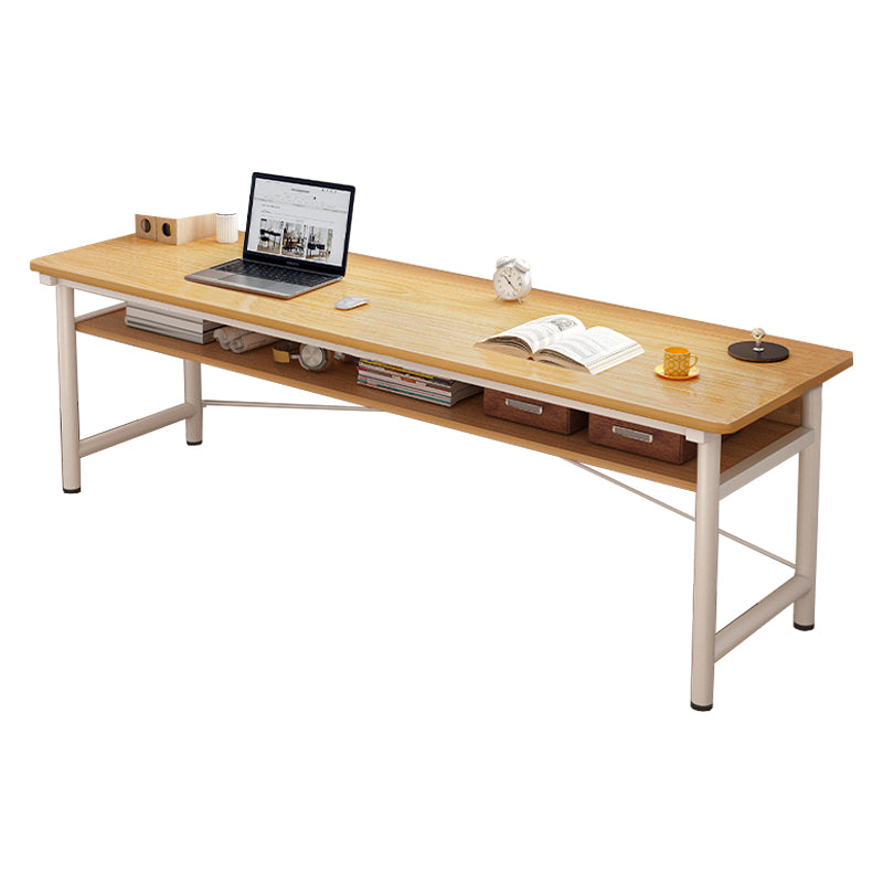 Modern Wooden Office Desk Rectangular Writing Desk with Shelf