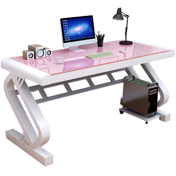 Rectangular Glass Top Office Desk Contemporary Computer Desk