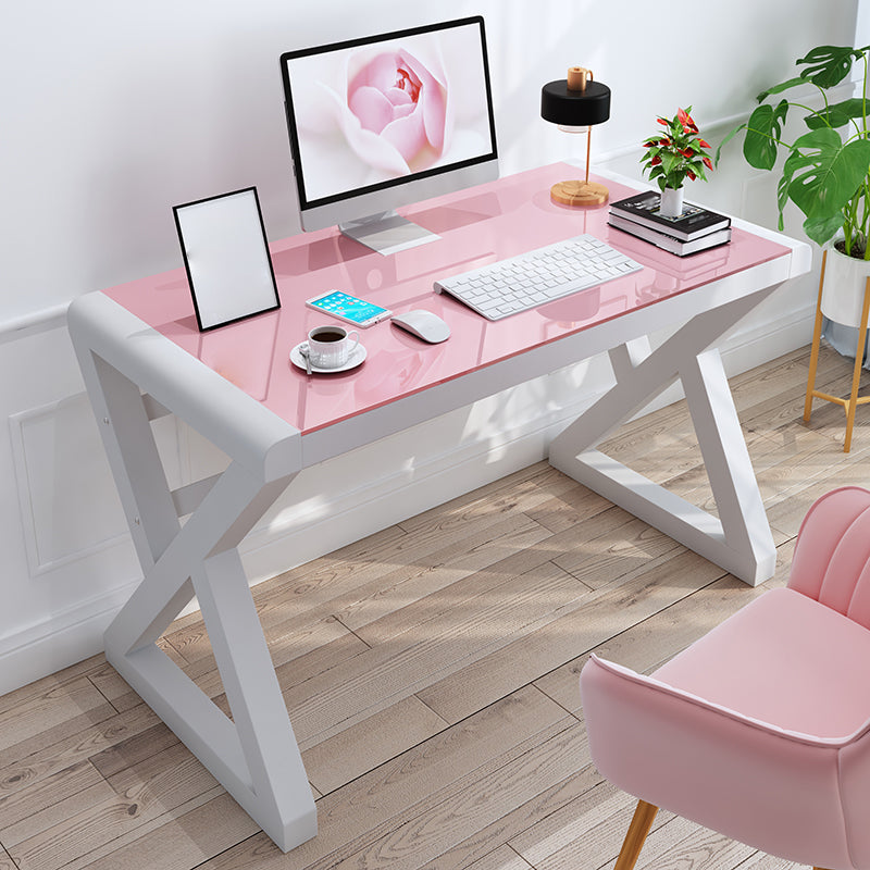 Rectangular Glass Top Office Desk Contemporary Computer Desk