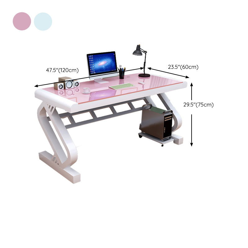 Rectangular Glass Top Office Desk Contemporary Computer Desk