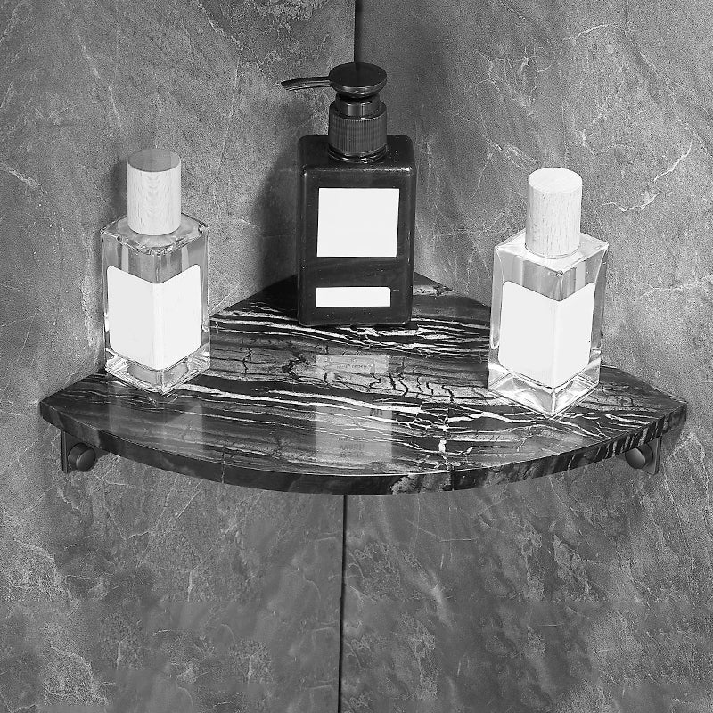 Metal and Marble Bathroom Accessory as Individual or as a Set in Black