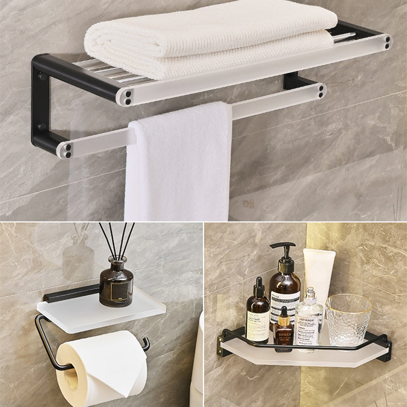 Metal and Acrylic Bathroom Accessory as Individual or as a Set in Black