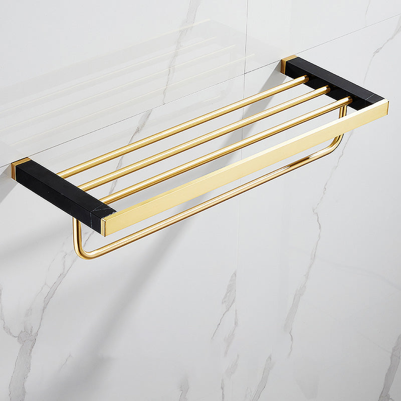 Metal and Marble Bathroom Minimalist Accessory as Individual or as a Set in Gold