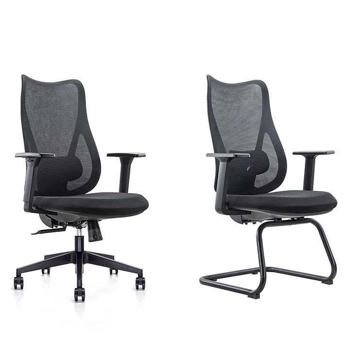 25" Wide Contemporary Desk Chair Black Breathable AirGrid Office Chair