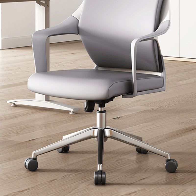 Modern Desk Chair Mesh/Leather Conference Chair High-Back Chair with Wheels