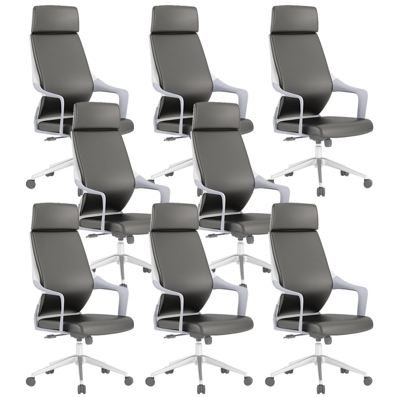 Modern Desk Chair Mesh/Leather Conference Chair High-Back Chair with Wheels