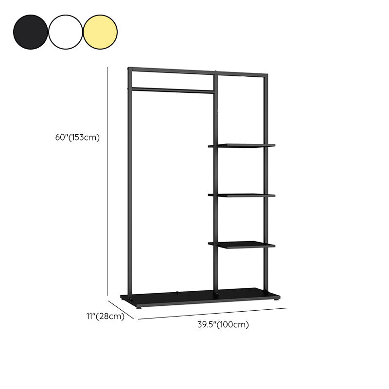 Contemporary Hall Stand Metal No Distressing Shelving Included Free Standing Coat Rack