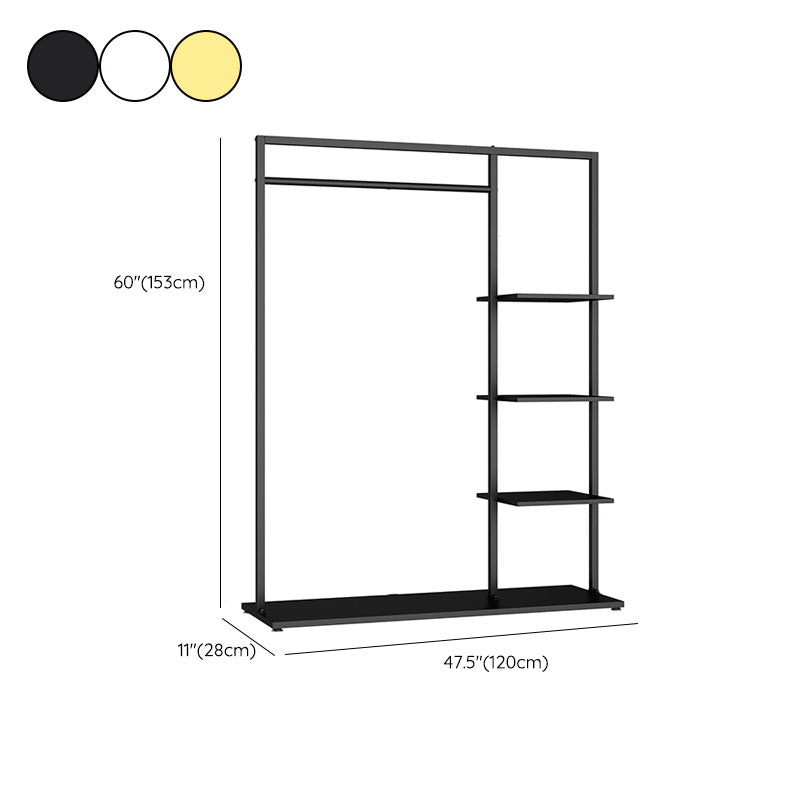 Contemporary Hall Stand Metal No Distressing Shelving Included Free Standing Coat Rack