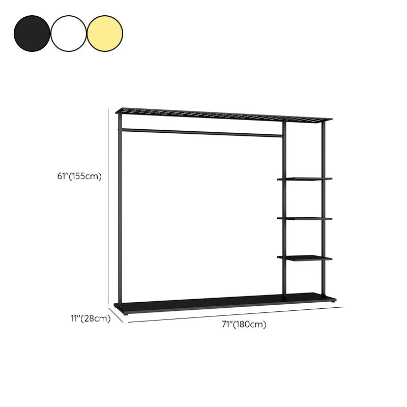 Contemporary Hall Stand Metal No Distressing Shelving Included Free Standing Coat Rack