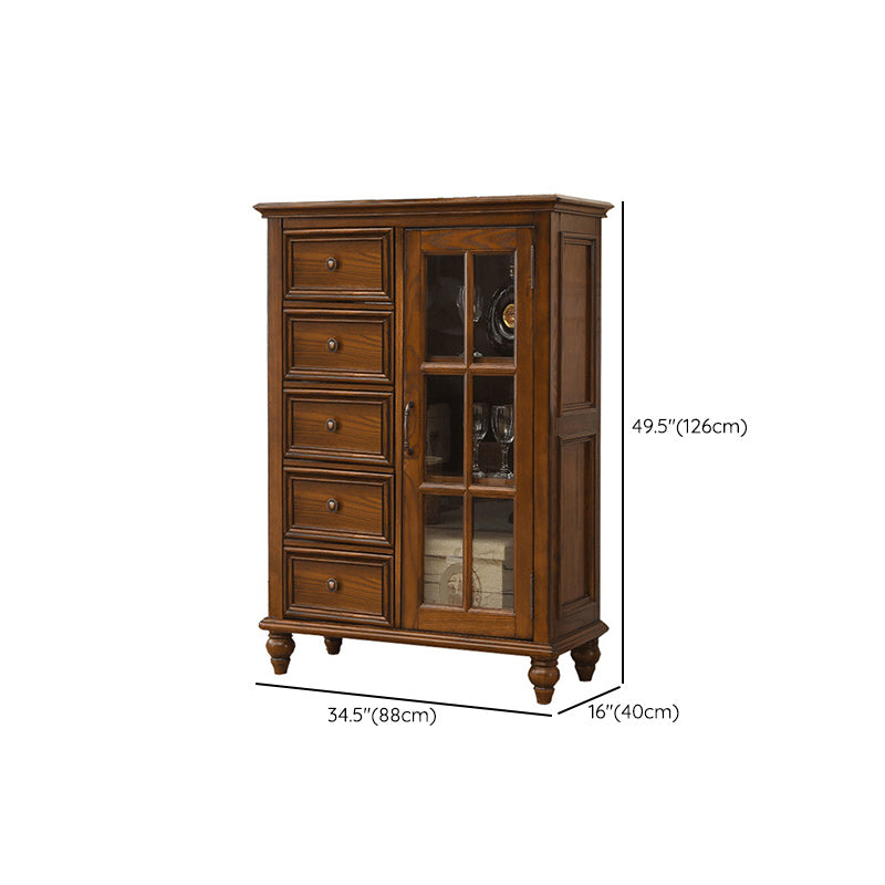 Traditional Ash Display Stand Glass Doors Standard Display Cabinet for Living Room