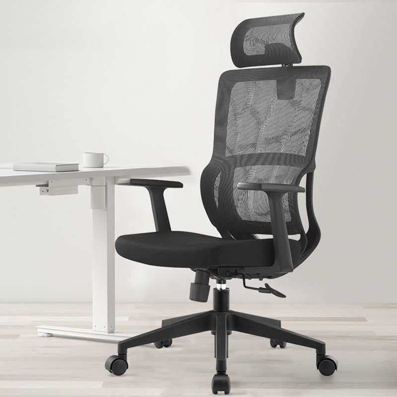 Modern Desk Chair Mesh Computer Chair with Pillow High-Back Chair with Wheels