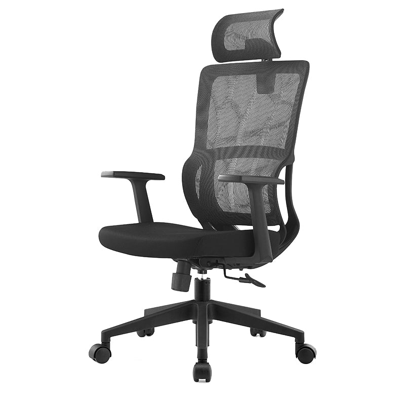 Modern Desk Chair Mesh Computer Chair with Pillow High-Back Chair with Wheels