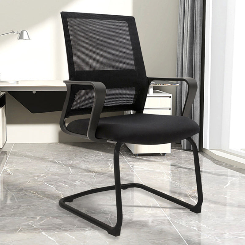 Modern Desk Chair Mesh Computer Chair Mid-Back Chair No Wheels