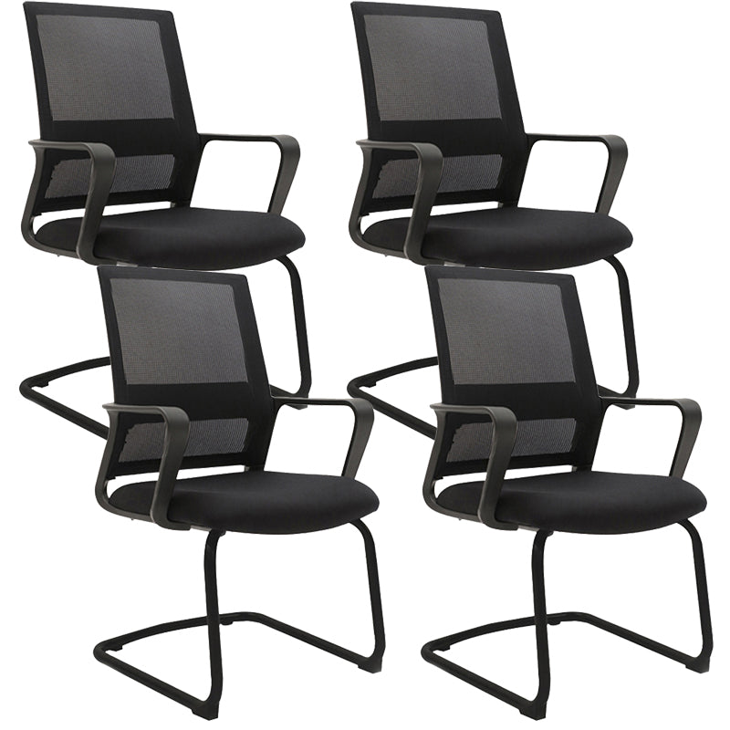 Modern Desk Chair Mesh Computer Chair Mid-Back Chair No Wheels