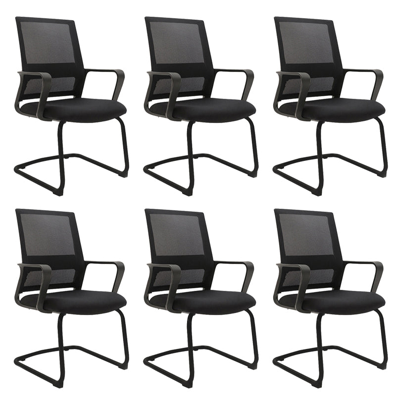 Modern Desk Chair Mesh Computer Chair Mid-Back Chair No Wheels