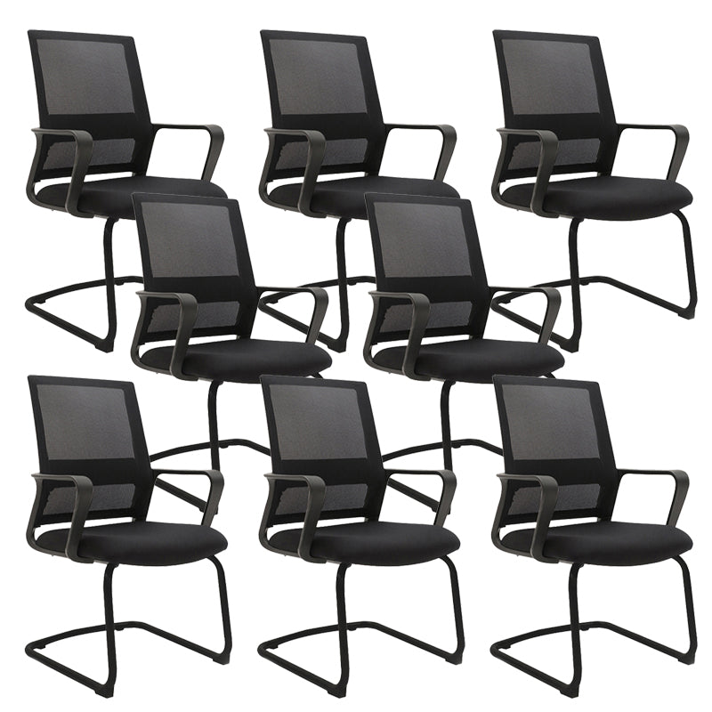 Modern Desk Chair Mesh Computer Chair Mid-Back Chair No Wheels