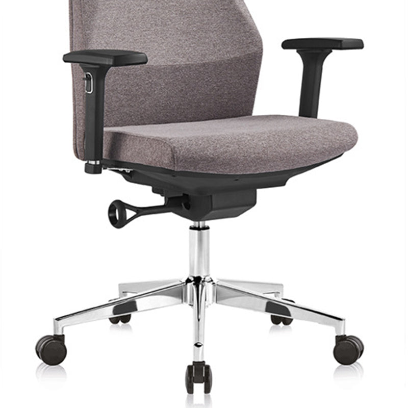 Modern Desk Chair Leather Computer Chair in Black/Gray High-Back Chair with Wheels