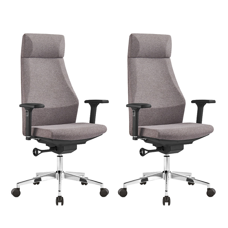 Modern Desk Chair Leather Computer Chair in Black/Gray High-Back Chair with Wheels