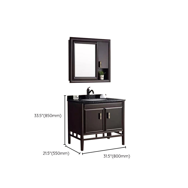 Traditional Wood Sink Vanity Solid Color Wall Mount Vanity Cabinet