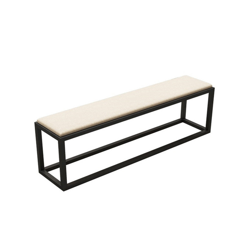 Contemporary Upholstered Bench Home Seating Bench with Black Legs