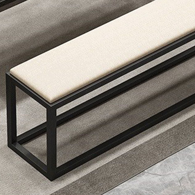 Contemporary Upholstered Bench Home Seating Bench with Black Legs