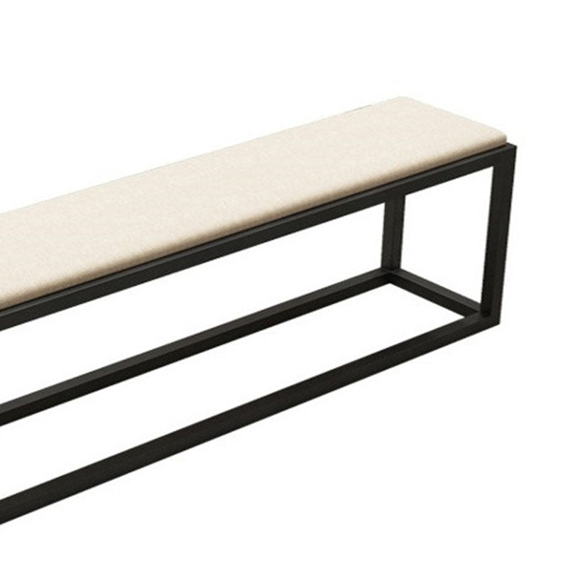 Contemporary Upholstered Bench Home Seating Bench with Black Legs