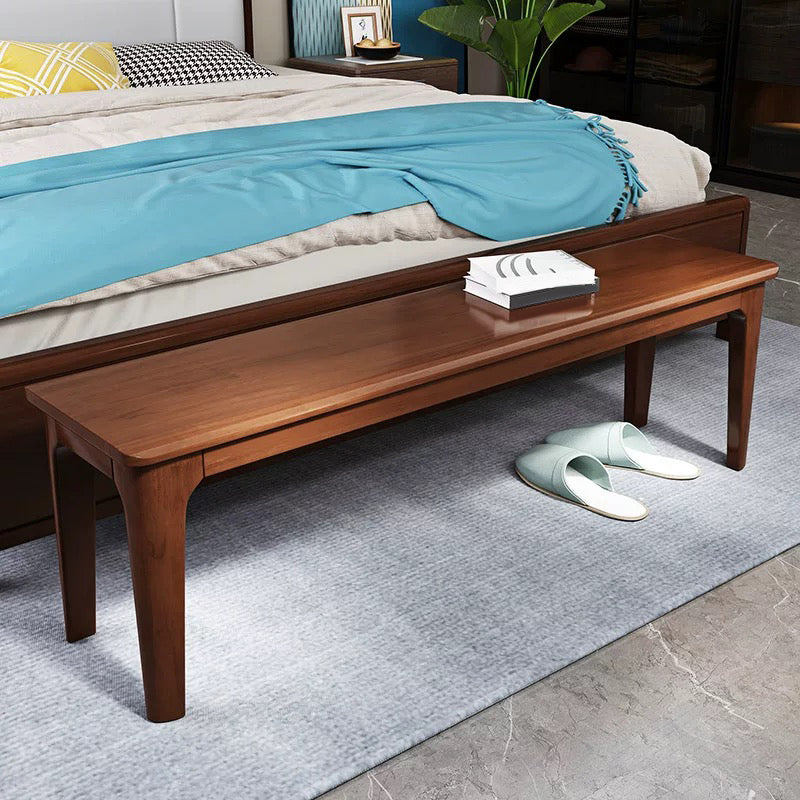 14.04-inch Width Seating Bench Mid-Century Modern Solid Wood Bedroom Bench