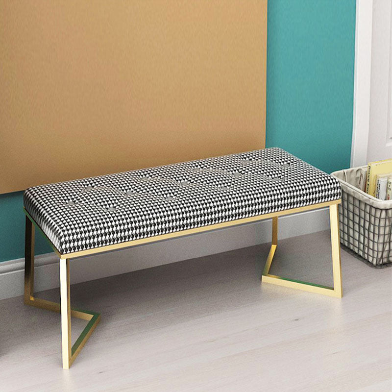 Mid-Century Modern Upholstered Bench Rectangle Bedroom Seating Bench with Legs