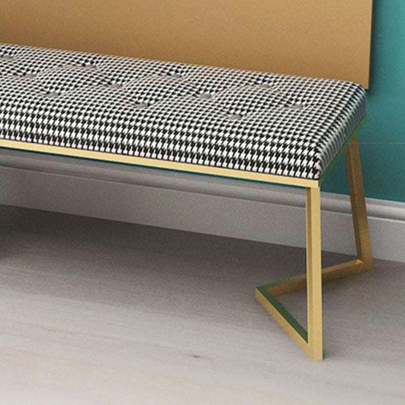 Mid-Century Modern Upholstered Bench Rectangle Bedroom Seating Bench with Legs