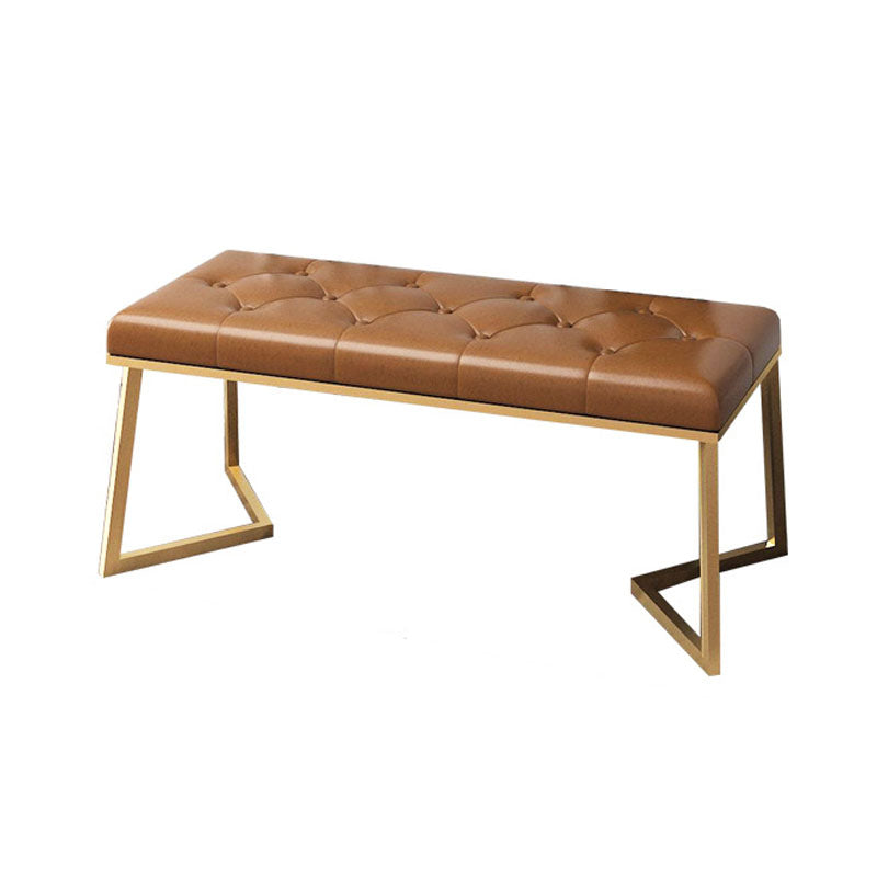 Mid-Century Modern Upholstered Bench Rectangle Bedroom Seating Bench with Legs