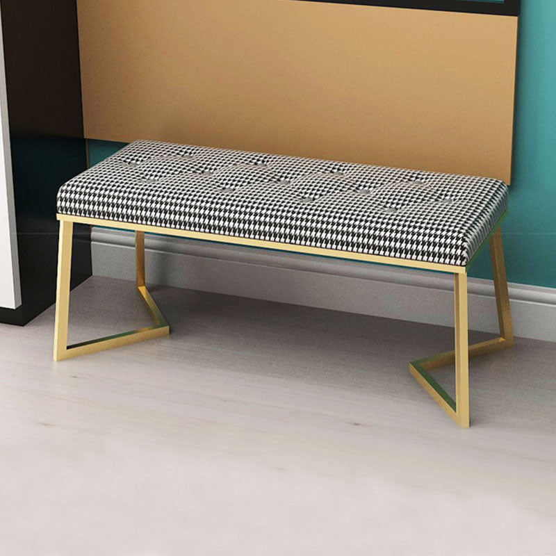 Mid-Century Modern Upholstered Bench Rectangle Bedroom Seating Bench with Legs