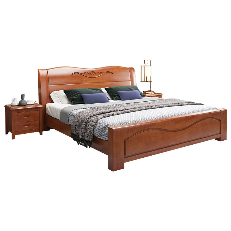 Scandinavian Sleigh Bed with Headboard in Rubberwood Queen/Cal King Size