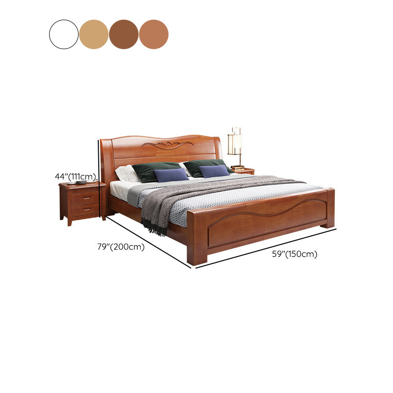 Scandinavian Sleigh Bed with Headboard in Rubberwood Queen/Cal King Size