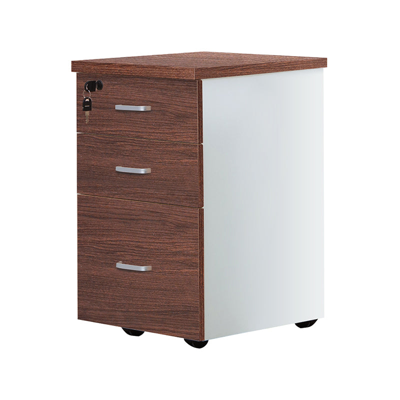 Contemporary File Cabinets Solid Wood Frame Key Lock File Pedestal