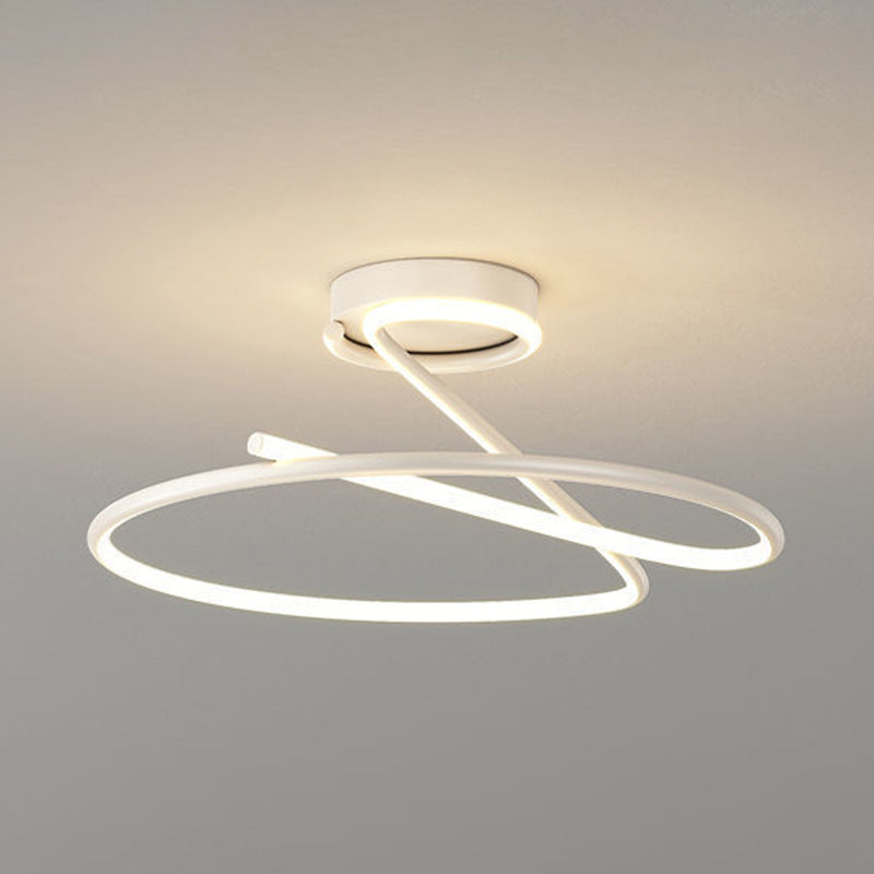 Semi Geometric Flush Mount Lighting Modern Metal Semi Flush Lamp