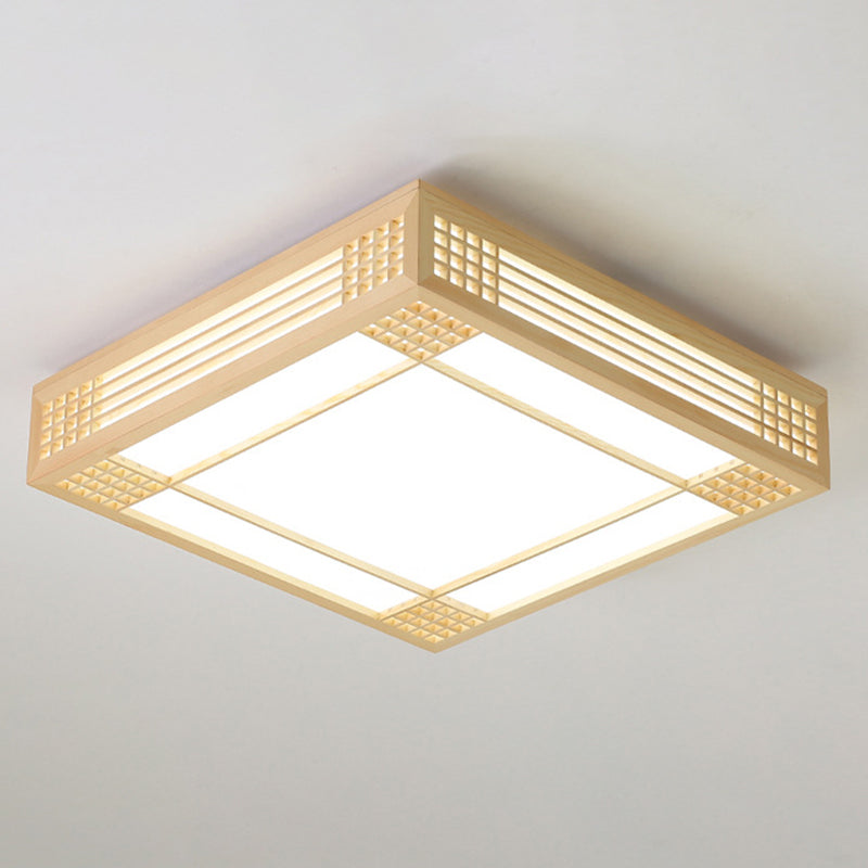 Modern Square Flush Mount Lights Wood Flush Mount for Bedroom