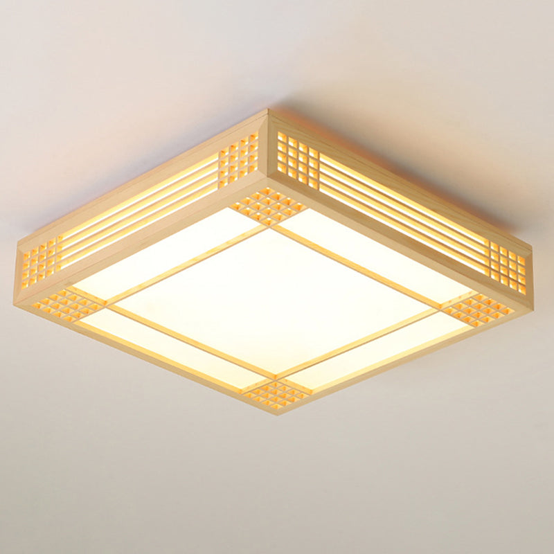 Modern Square Flush Mount Lights Wood Flush Mount for Bedroom