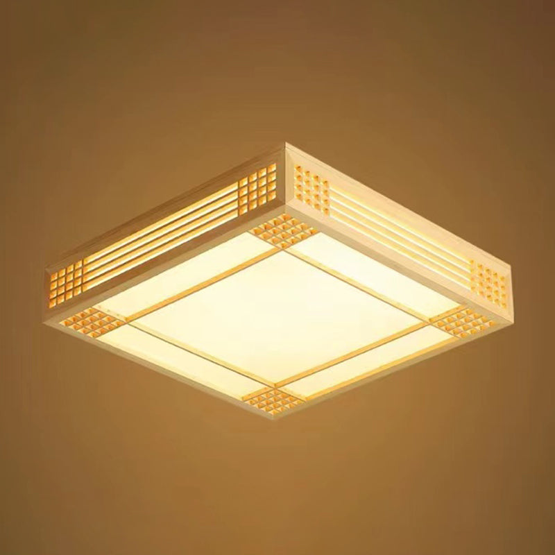 Modern Square Flush Mount Lights Wood Flush Mount for Bedroom