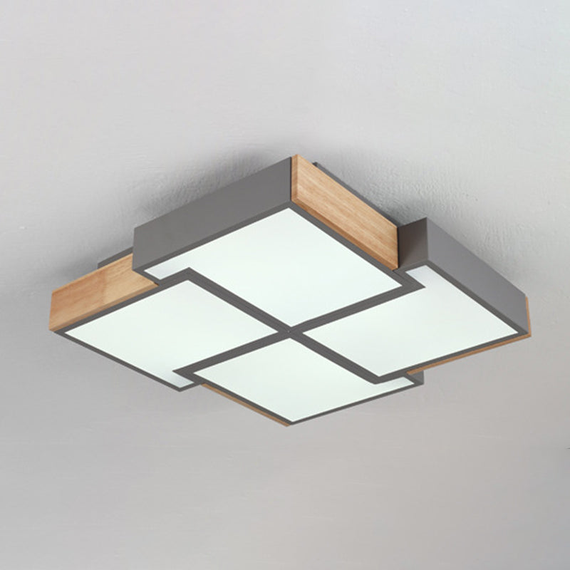 Geometric Flush Ceiling Light Minimal Metal Mount Lighting for Bedroom