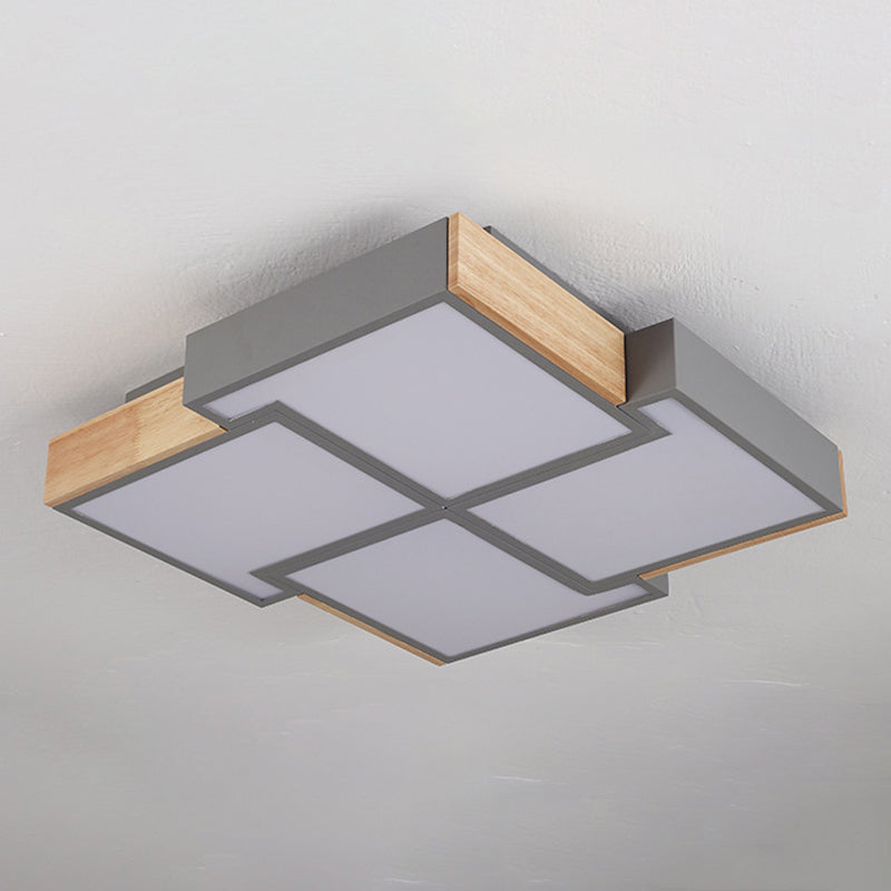 Geometric Flush Ceiling Light Minimal Metal Mount Lighting for Bedroom