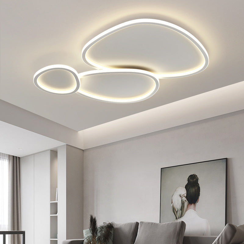 Geometric Mount Lighting Modern Metal Flush Ceiling Light in White