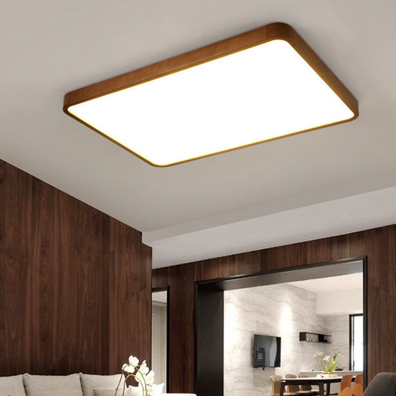 Wood Geometric Light Fixtures Modern Flush Mount Ceiling Lights for Living Room