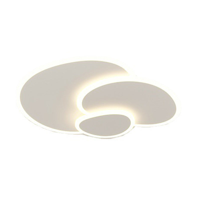 3 - Light LED Flush Mount in Matte White Contemporary Iron and Acrylic Ceiling Flush