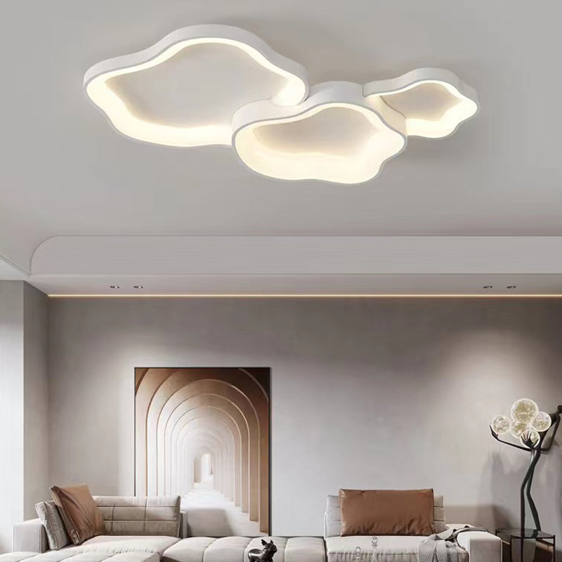 Contemporary 1 / 3 - Light Flush Mount Cloud Shape LED Flush in Matte White