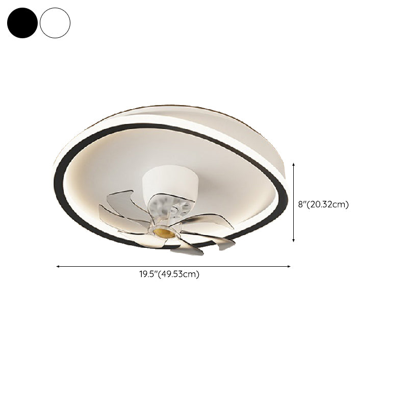 Nordic Style Ceiling Fan Lamp LED Geometry Shape Ceiling Fan Light for Living Room