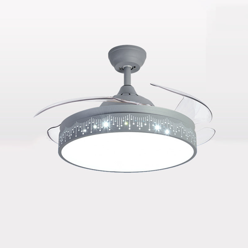 Nordic Style Ceiling Fan Lamp Round Shape LED Ceiling Fan Light for Living Room