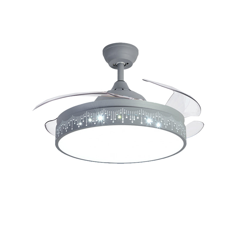 Nordic Style Ceiling Fan Lamp Round Shape LED Ceiling Fan Light for Living Room